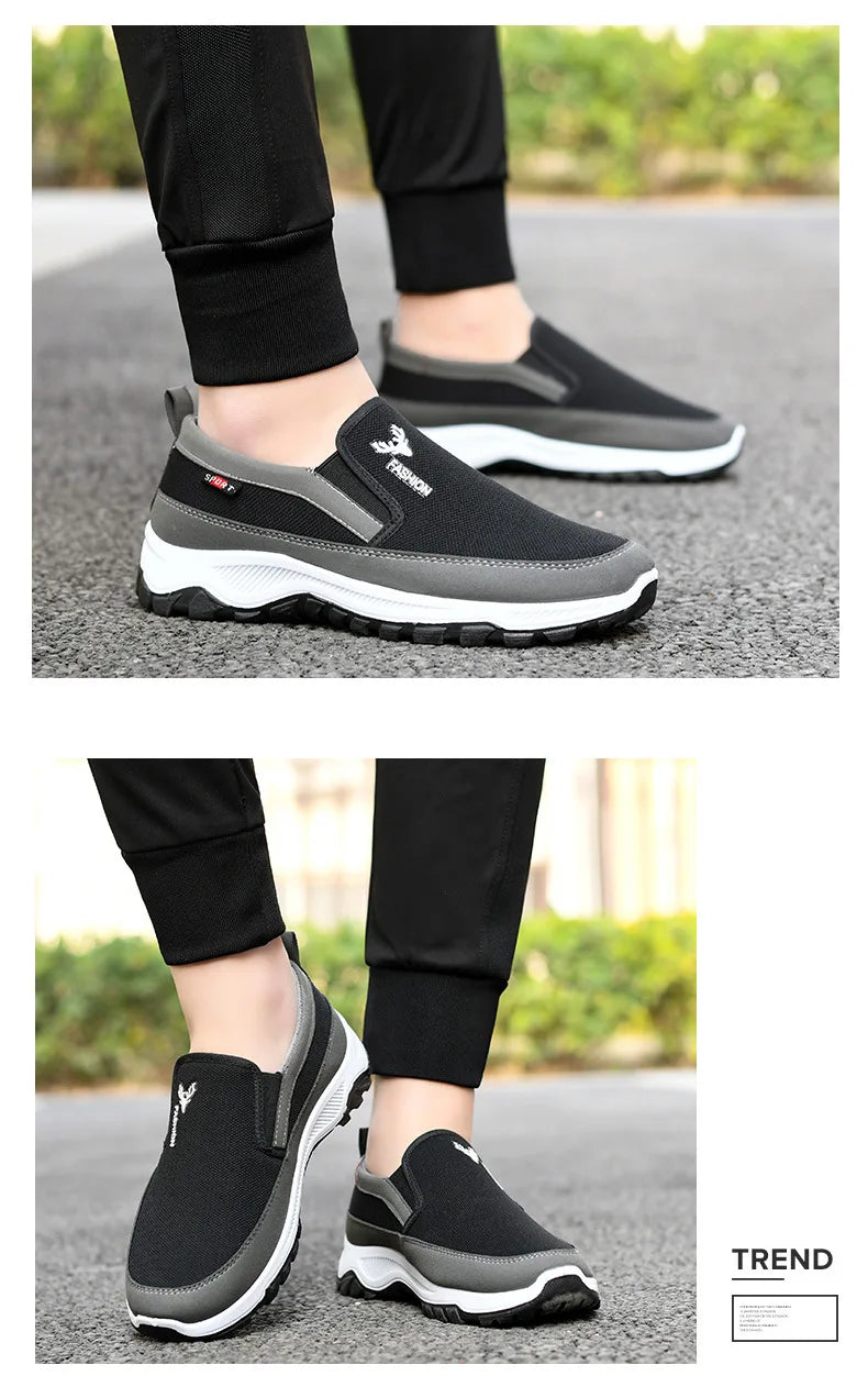 Men Running Hiking Sneakers Breathable Orthopedic Travel Plimsolls Slip On Comfortable for Outdoor Activity Hiking Walking