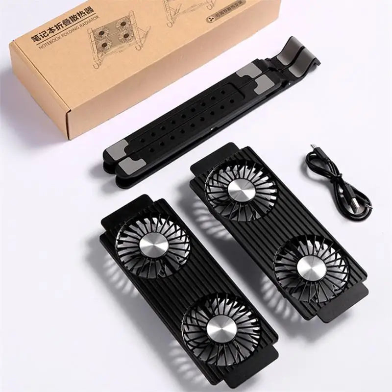 Laptop Cooler Base Stand Foldable Laptop Cooling Pad Portable Height Adjustable Notebook Stand for 11-17.3 Inch with Cool Fans