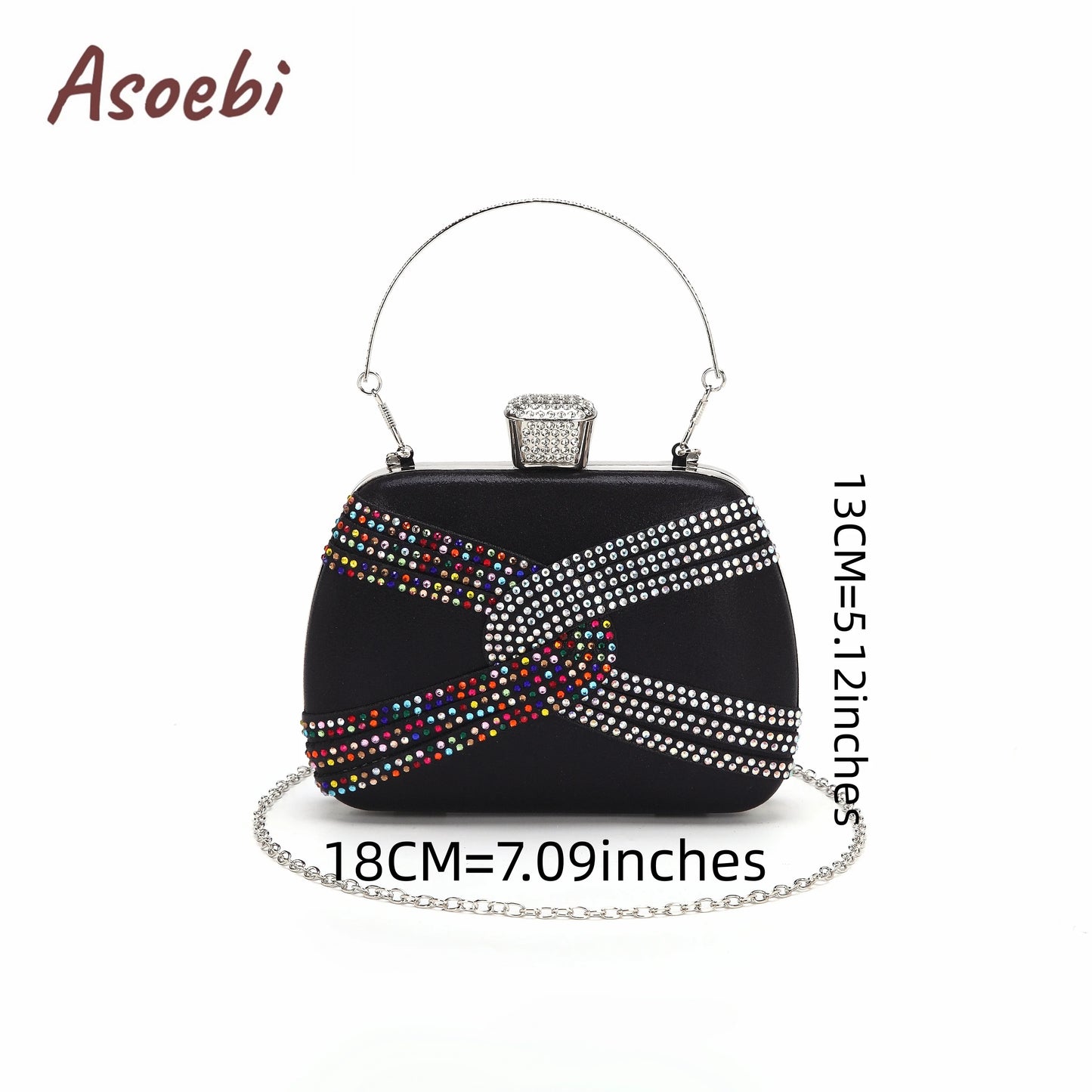 Black Color Sandals for Women 2024 Luxury Comfortable Pumps Low Heels Rhinestone Design Wedding Party Shoes and Bags Set