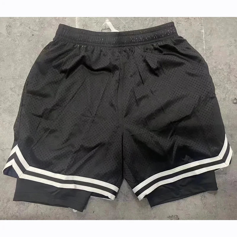 Fake Two Basketball Shorts Loose American Anti-light Men Women Ball Pants Summer Quasi-training Running Sports Five-point Pants