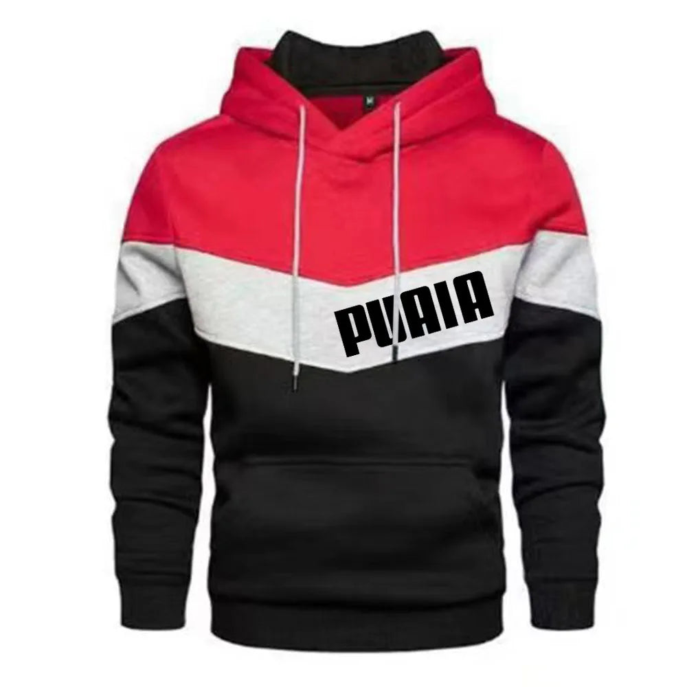 New Mens Splicing Hoodies Autumn Long Sleeve Print Sweatshirts Casual Male Hip Hop Sport Tops Daily Outwear