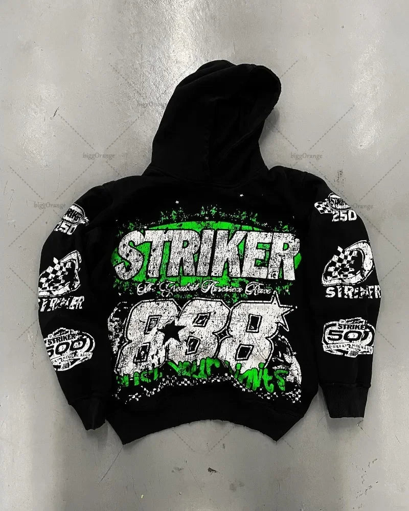 2024 American style hoodie letter print pullover sweatshirt hoodie Harajuku retro super sweatshirt high street fashion ins top