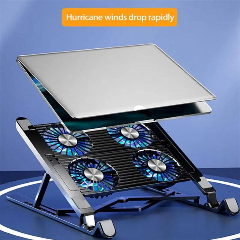 Laptop Cooler Base Stand Foldable Laptop Cooling Pad Portable Height Adjustable Notebook Stand for 11-17.3 Inch with Cool Fans