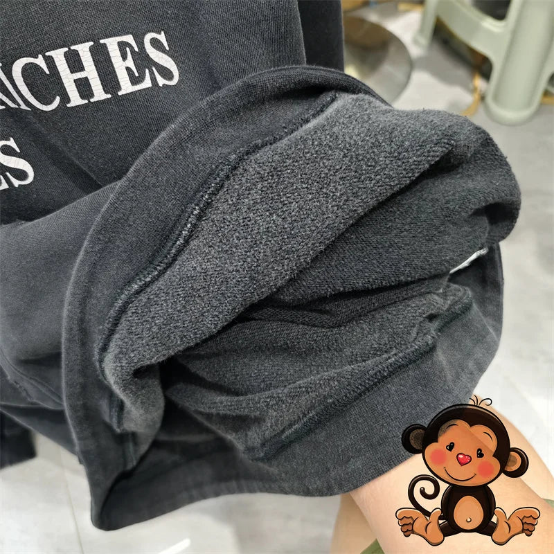 Washed Blue Best Quality 1:1 ERD Men's Hoodie Thick and Loose Enfants Riches D é Prim é s Printed Sweatshirt