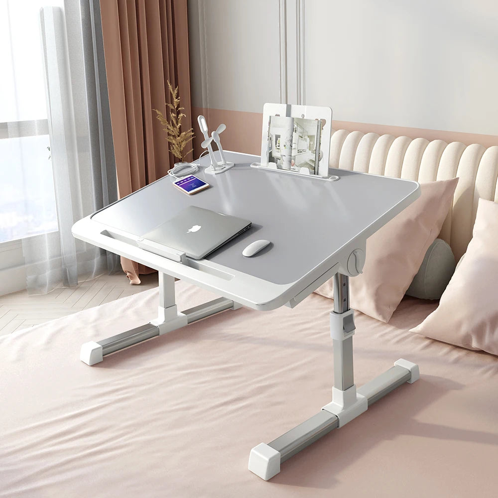 Foldable Standing Laptop Lift Desk Portable Table for MacBook Air Pro 13 14.2 16.2 17.3 Adjustable Laptops Bed Stand Lapdesk