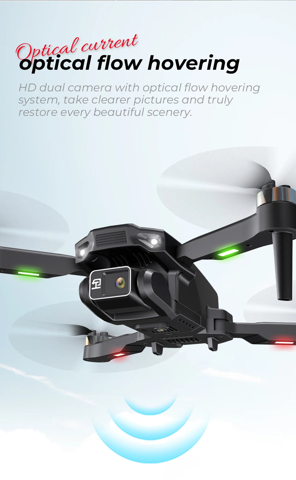 KBDFA New Drone H16 GPS Professional Dual Camera Dron Quadcopter Brushless Aerial Photography Laser Obstacle Avoidance RC Toy