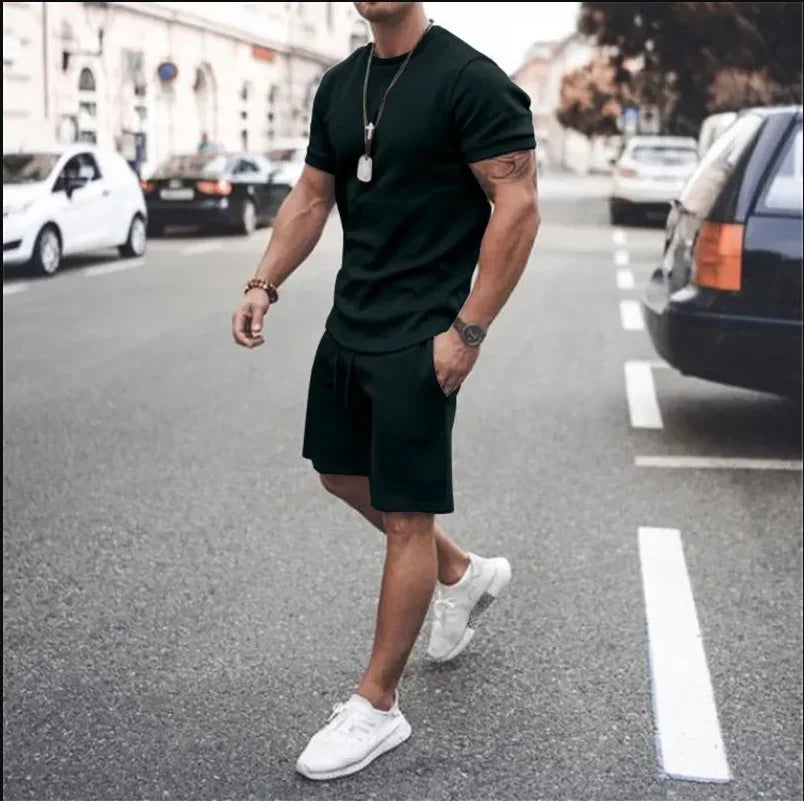 2025 Summer New Hip Hop Y2T-shirt Shorts Set Men's and Women's Fashion Sports Short-sleeved Set