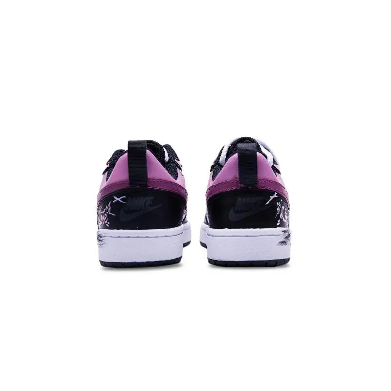 【Customize】Nike Court Borough 2 Skateboarding Shoes Women's Low-top Purple/Black Sneakers shoes BQ5448-115