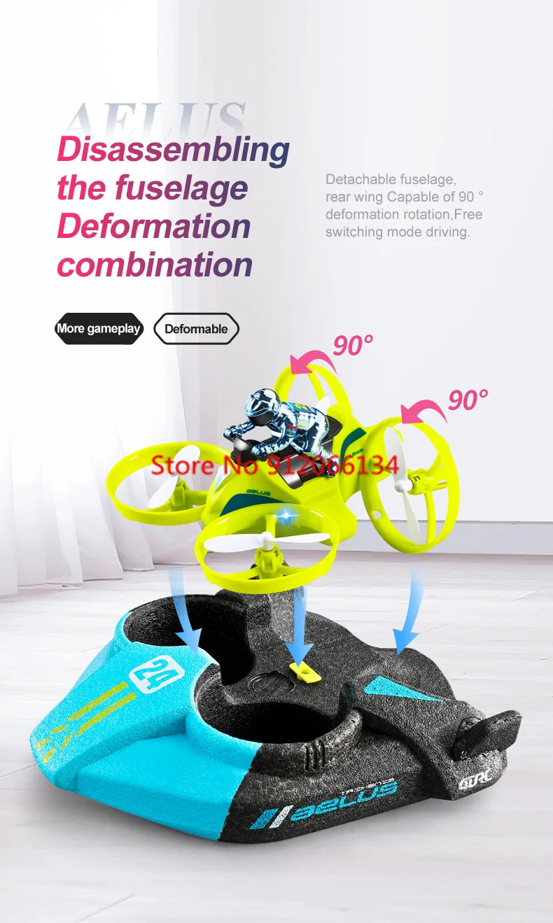 3 In 1 RC Drone Hovercraft Air Flight/Land/Water Driving Quadcopter Aircraft Car Boat Remote Control Airplane Boy Kid Gift Toys