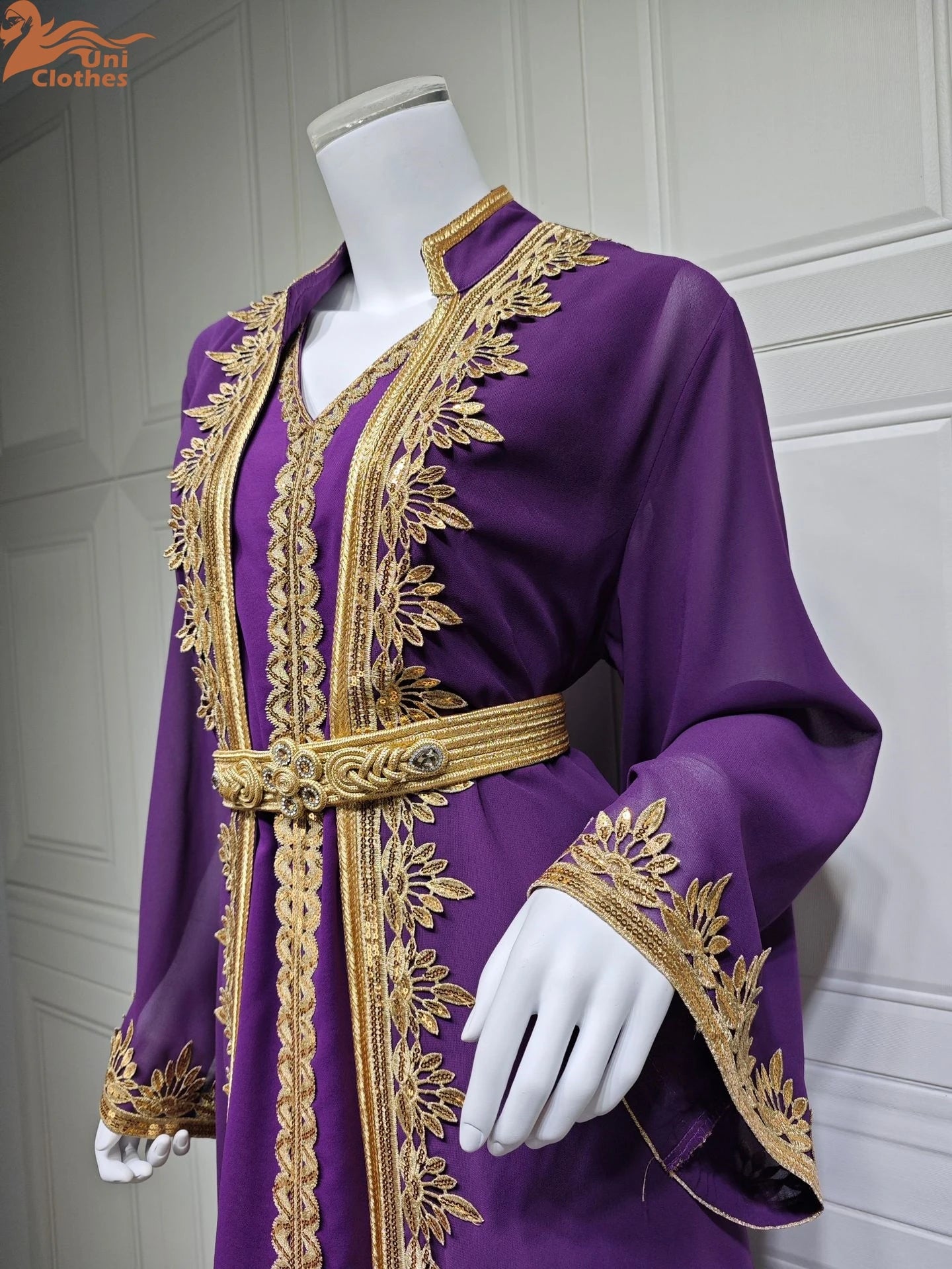 Muslim Sets Women Embroidery Evening Dress Dubai Abaya Turkey Kaftan Eid Djellaba Ramadan Morocco Caftan Jalabiya Vestido AB422