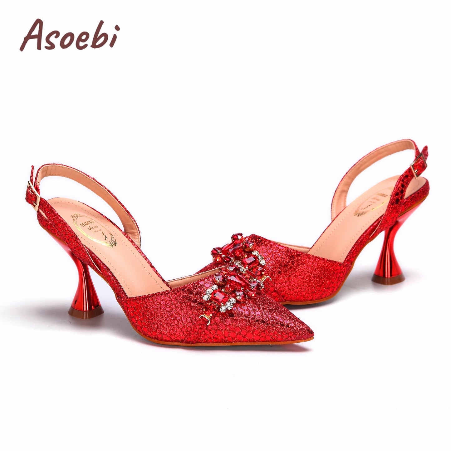Gold Sandals for Women 2024 Luxury Wedding Pumps High Heels Rhinestone Design Party Shoes and Bags Set for Wedding Party