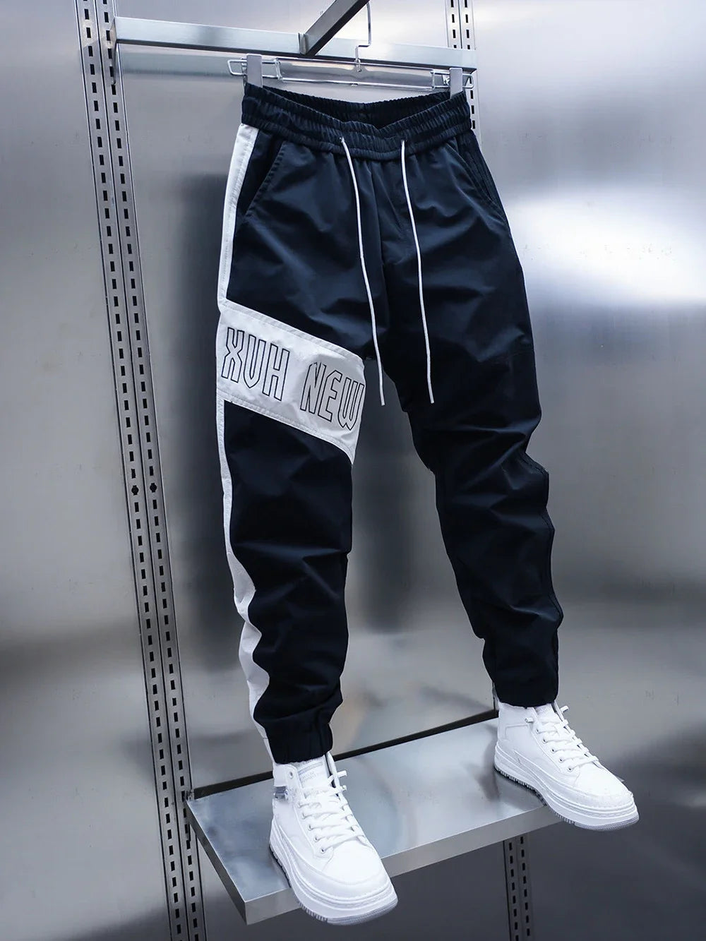 Summer Thin Breathable Trousers Stitching Casual Pants Thin Letter Embroidered Pants Outdoor Jogger Pants Brand Men's Clothing