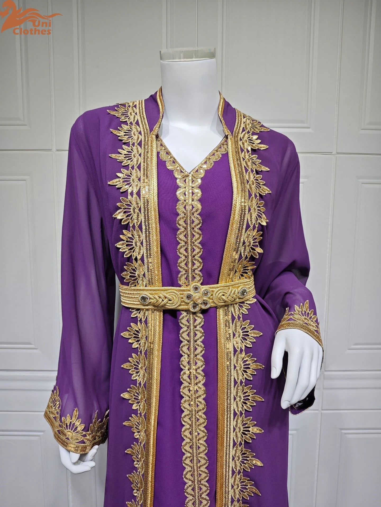 Muslim Sets Women Embroidery Evening Dress Dubai Abaya Turkey Kaftan Eid Djellaba Ramadan Morocco Caftan Jalabiya Vestido AB422