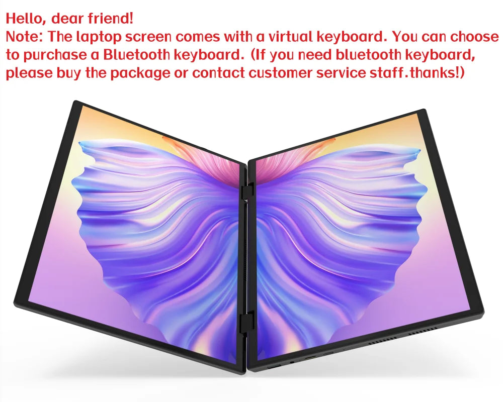 Dual Screen Laptop Intel N95 Processor 14“+14” touch Gaming Laptop DDR4 32GB 1TB 2TB SSD Notebook Computer