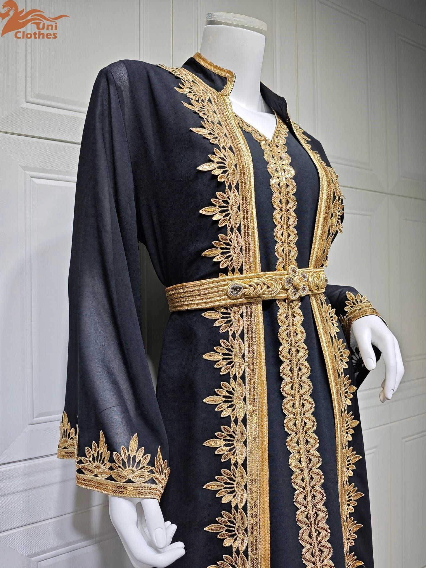 Muslim Sets Women Embroidery Evening Dress Dubai Abaya Turkey Kaftan Eid Djellaba Ramadan Morocco Caftan Jalabiya Vestido AB422