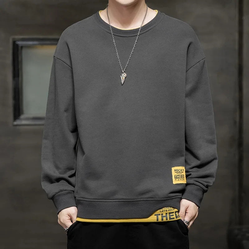 2023 Spring Autumn Men Hoodies Fashion Men Long Sleeve Sweatshirt Patchwork Hoodie Letter Print Quality Jogger Pullovers Male