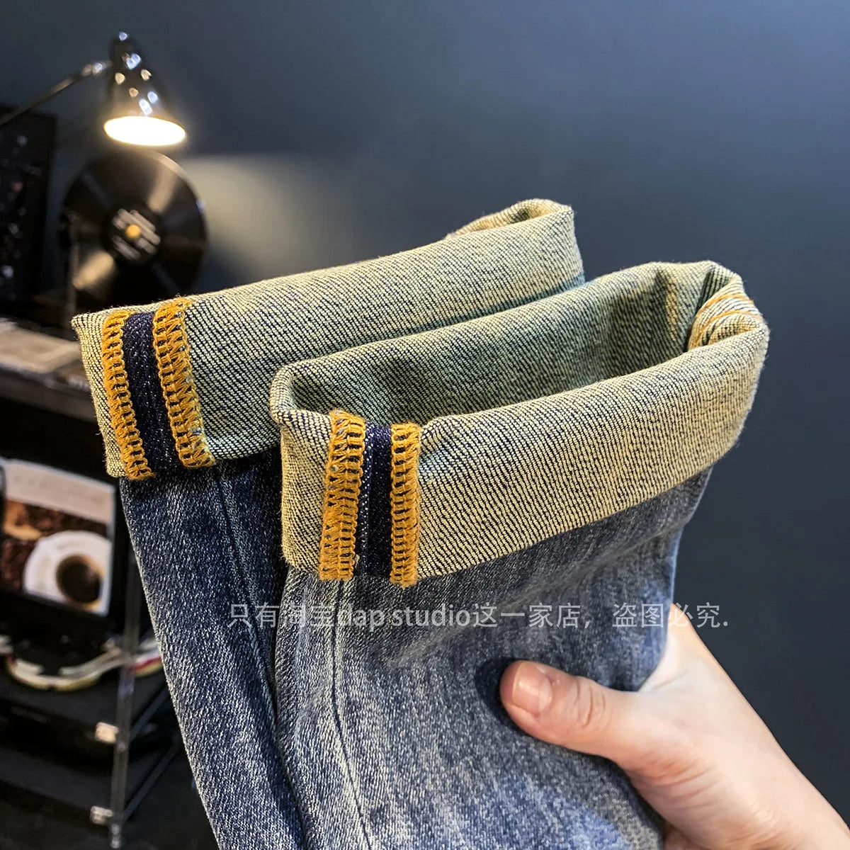 Light Luxury Jeans for Men 2024 Autumn Retro Distressed Casual Trousers Fashion Street Skinny Denim Pants