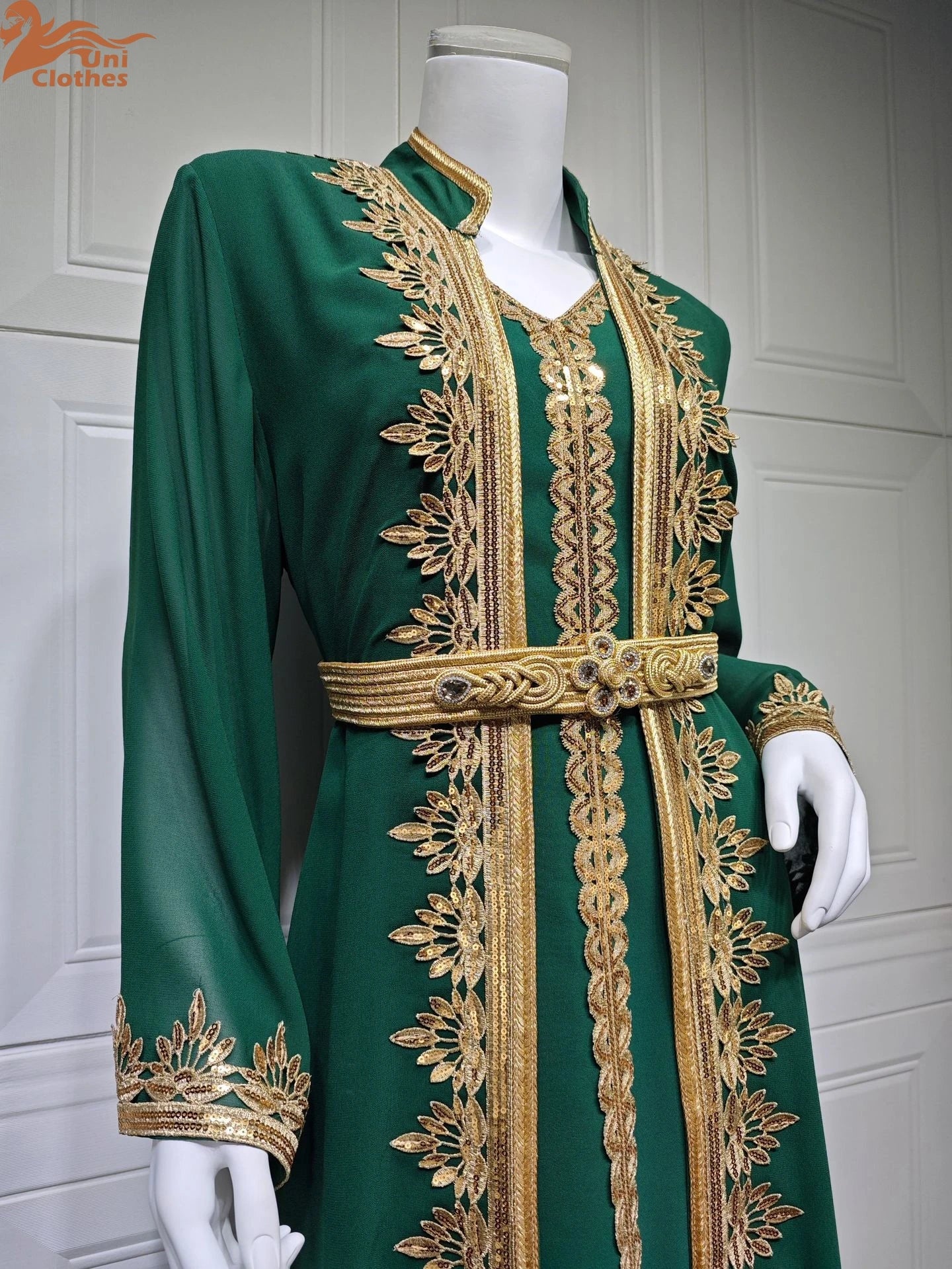 Muslim Sets Women Embroidery Evening Dress Dubai Abaya Turkey Kaftan Eid Djellaba Ramadan Morocco Caftan Jalabiya Vestido AB422