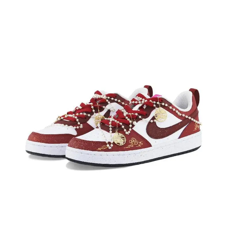 【Customize】Nike Court Borough Skateboarding Shoes Women's Sneakers shoes DV5456-108