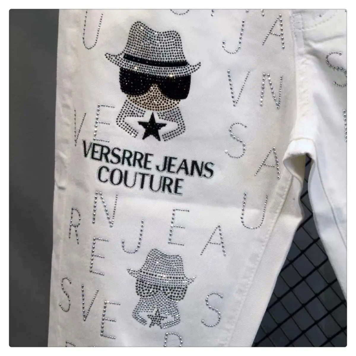 New Arrival Fashion Luxury Brand Designer with Print Hip-hop Boyfriend Men's Slim Luxury Denim Jeans Pants Cowboy Pants for Men