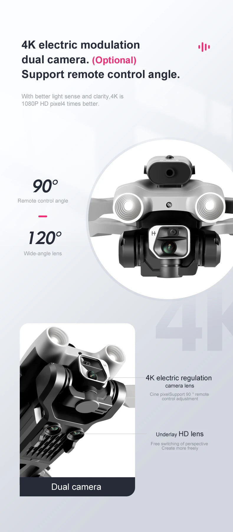KBDFA K9 Drone 4K EIS Ultra HD Camera All-round Obstacle Avoidance Aerial Photography Mini Dron RC Toy for Kids Gift Vs Z908 Pro