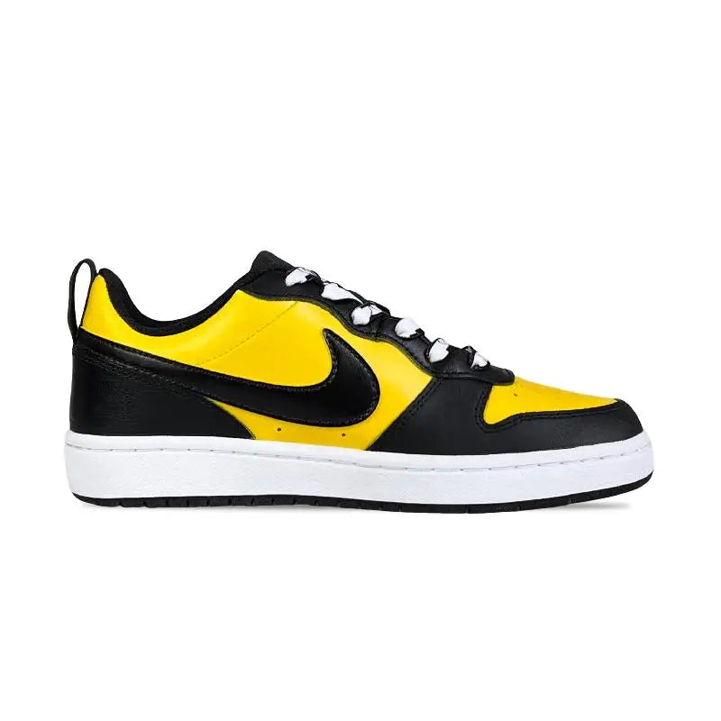 【Customize】Nike Court Borough Skateboarding Shoes Women's Low-top Yellow/black Sneakers shoes BQ5448-115