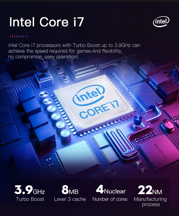 Aotesier Core i7 CPU Affordable Computer full set 8G/16G RAM 256GB SSD home office gaming pc desktop computer gamers PC GAME