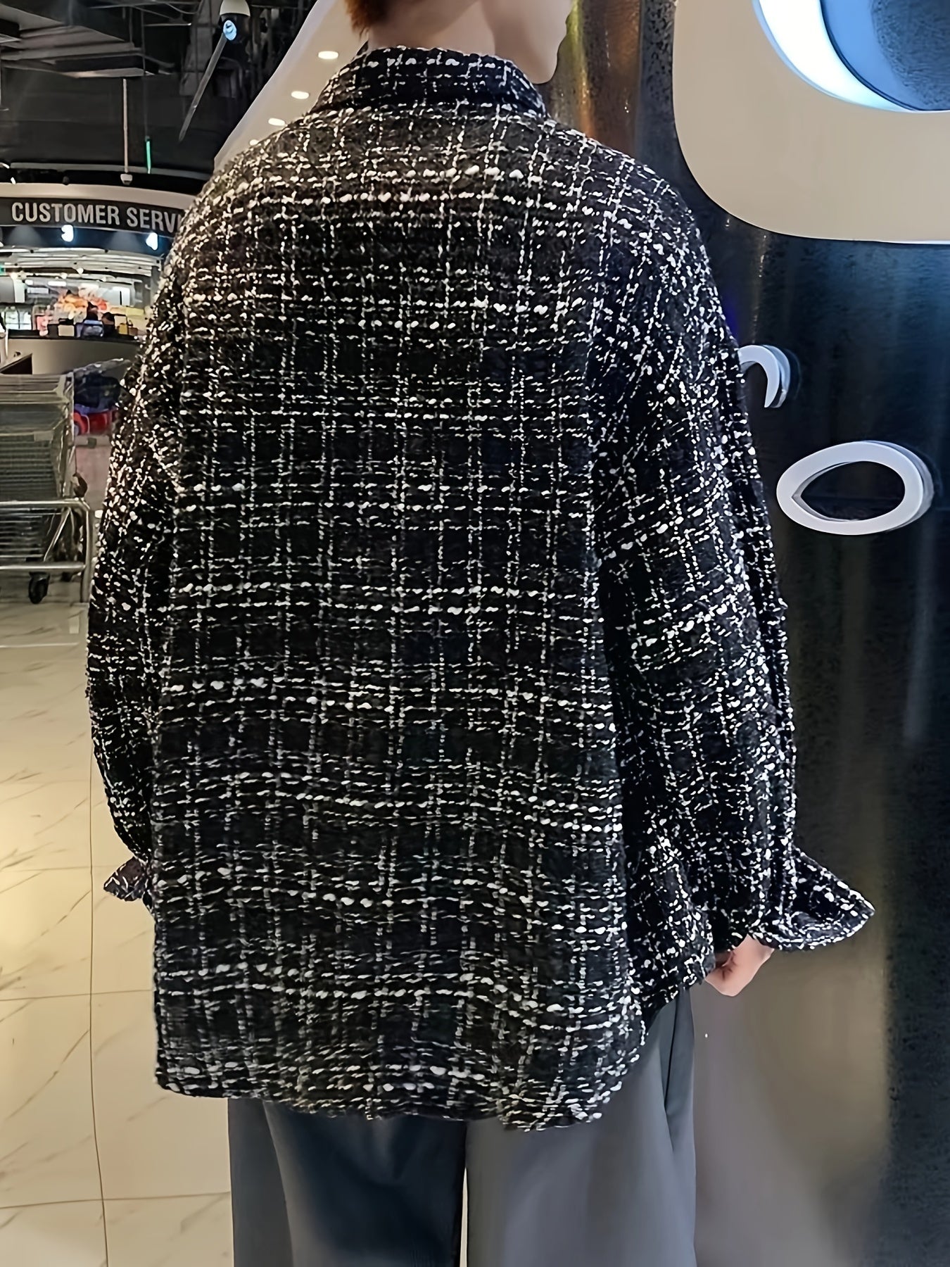 Mens Classic Plaid Loose Fit Long Sleeve Shirt with Chest Pockets - Square Neck, Button Up, Non-Stretch Polyester, Weekend Casual Wear for Spring and Fall Seasons - England Inspired, Cross Pattern, Outdoor and Daily Wear