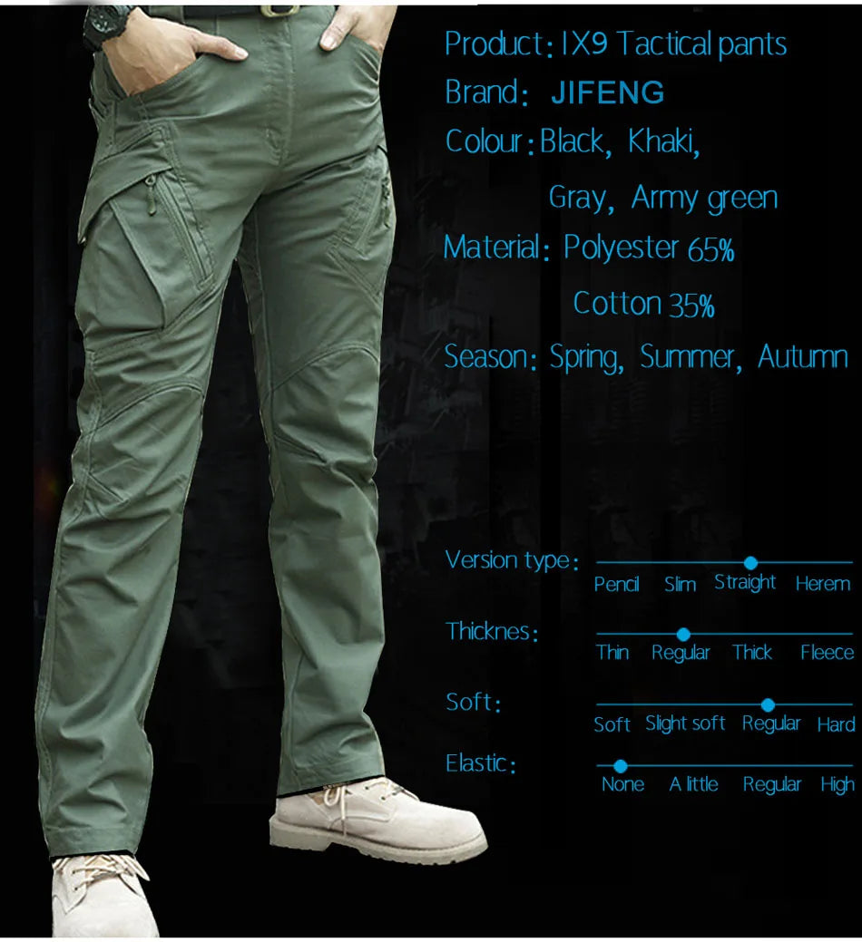 City Military Tactical Pants Men SWAT Combat Army Trousers Men Many Pockets Waterproof Wear Resistant Casual Cargo Pants 5XL