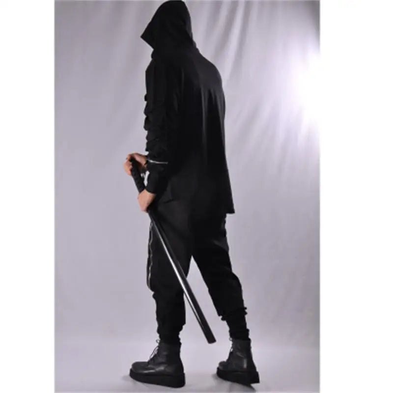 Guochao Dark Ninja clothes multi-pocket functional Hoodie Hoodie men's loose zipper jacket tactical hoodie