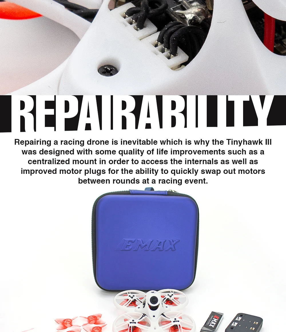 Emax Tinyhawk III 3 RTF Kit FPV Racing Drone F4 5A 15000KV RunCam Nano 4 25-100-200mW VTX 1S-2S FrSky D8 RC Airplane QuadcopterE