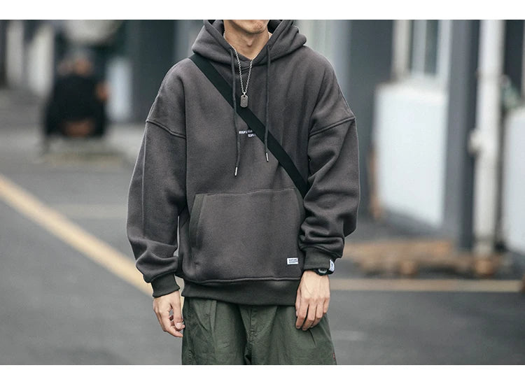 Plus Size Harajuku High Quality Thin Fleece Hoodie Japanese Streetwear Hip Hop Sweatshirt Men Clothing Korean Couple Pullover