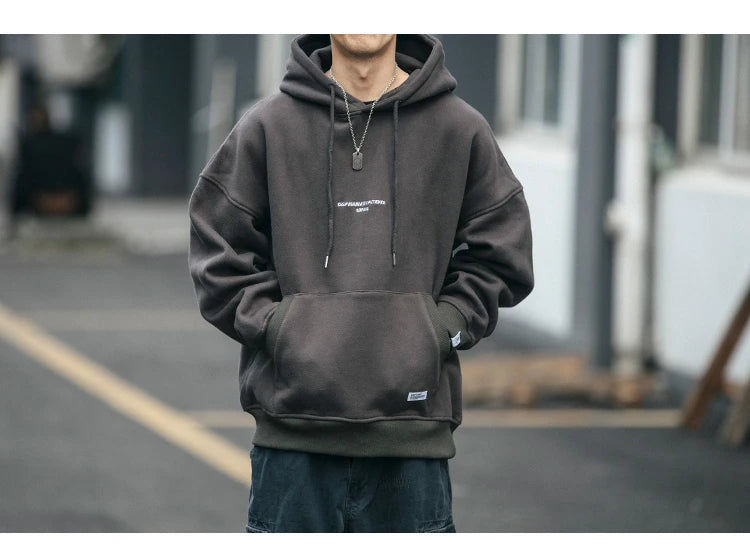 Plus Size Harajuku High Quality Thin Fleece Hoodie Japanese Streetwear Hip Hop Sweatshirt Men Clothing Korean Couple Pullover