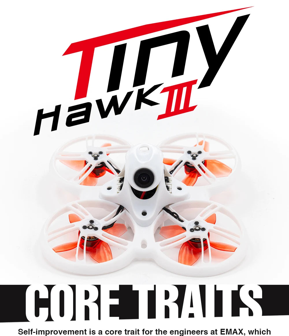 Emax Tinyhawk III 3 RTF Kit FPV Racing Drone F4 5A 15000KV RunCam Nano 4 25-100-200mW VTX 1S-2S FrSky D8 RC Airplane QuadcopterE