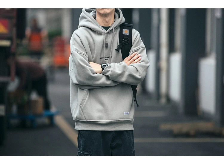 Plus Size Harajuku High Quality Thin Fleece Hoodie Japanese Streetwear Hip Hop Sweatshirt Men Clothing Korean Couple Pullover