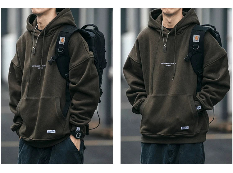 Plus Size Harajuku High Quality Thin Fleece Hoodie Japanese Streetwear Hip Hop Sweatshirt Men Clothing Korean Couple Pullover