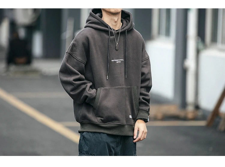 Plus Size Harajuku High Quality Thin Fleece Hoodie Japanese Streetwear Hip Hop Sweatshirt Men Clothing Korean Couple Pullover