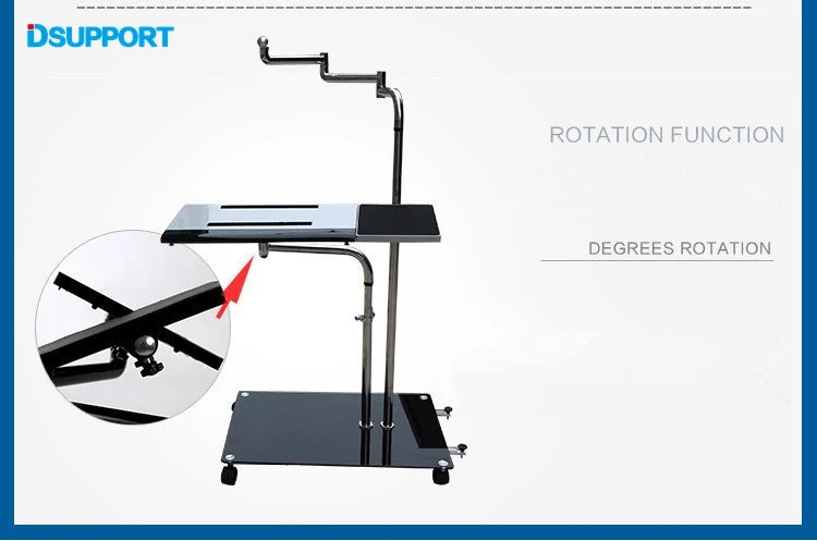 Bedside Moving Laptop Stand Adjustable Sofa Computer Monitor Holder Mount +Keyboard Holder Rotating Laptop Table Lapdesks ok610