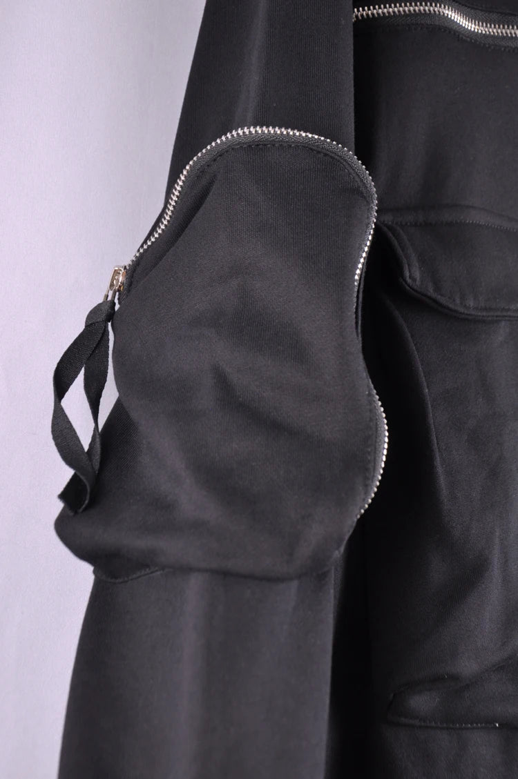 Guochao Dark Ninja clothes multi-pocket functional Hoodie Hoodie men's loose zipper jacket tactical hoodie