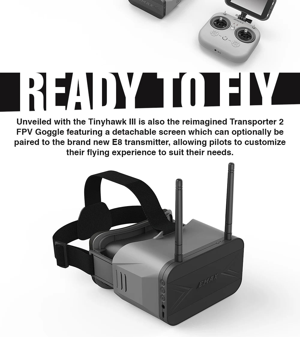 Emax Tinyhawk III 3 RTF Kit FPV Racing Drone F4 5A 15000KV RunCam Nano 4 25-100-200mW VTX 1S-2S FrSky D8 RC Airplane QuadcopterE