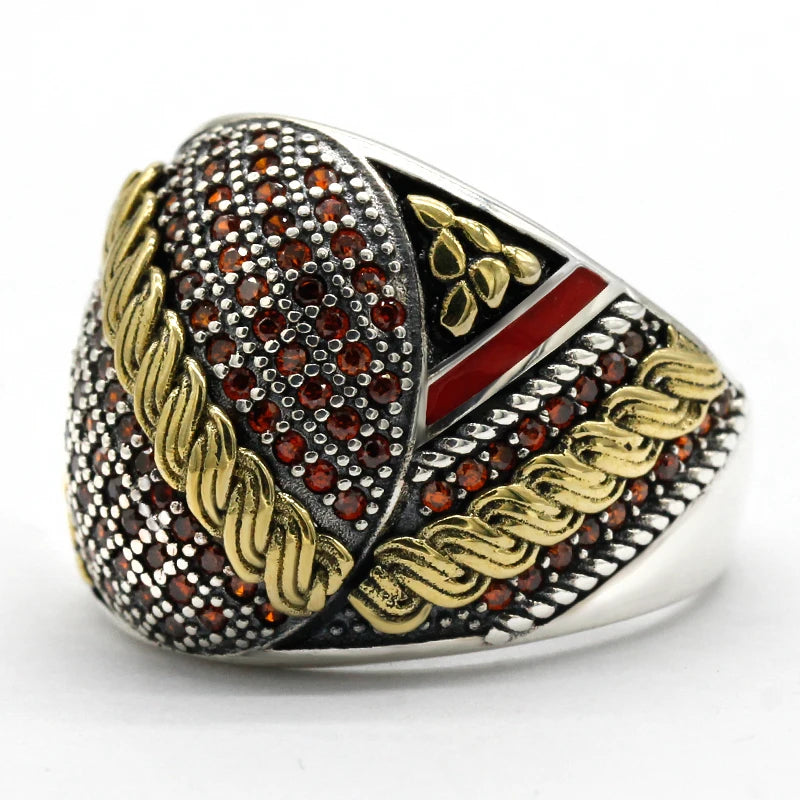 925 Sterling Silver Ring for Men Zircon Stone Jewelry Fashion Vintage Gift  Mens Rings Anniversary Lover Gift