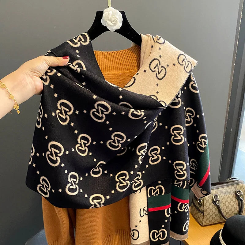 Fashion Double Sides Letters Good Acrylic Cashmere Scarf Shawl Winter Neckerchief Women Summer Travel Cape Wraps Long