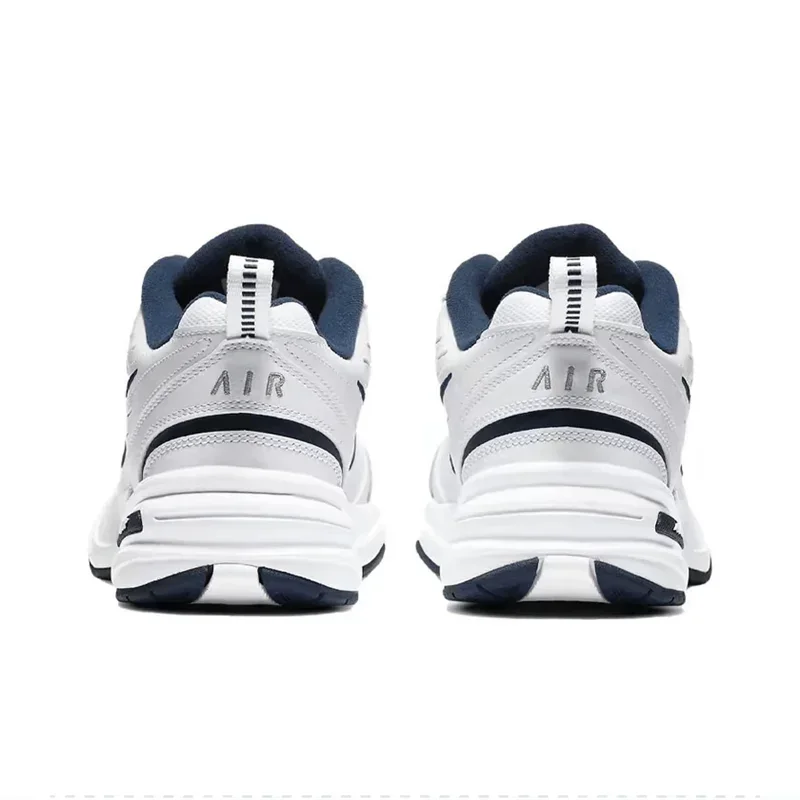 Nike Air Monarch IV White Navy Retro Versatile Casual Men Women Daddy Shoes Running Shoes Anti-Slip Hard-Wearing 415445-102