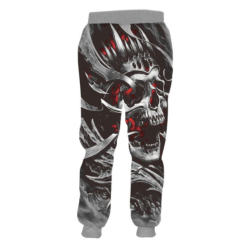 3d Print Skull Smoking Casual Y2k Pants Man Sweatpants New Cool Sweat Joggers Harem Male Full Length Hombre Hooded Golf Shirt