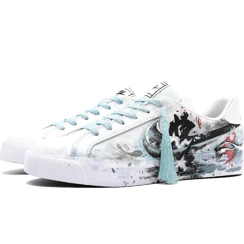 【Customize】Nike Court Royale Skateboarding Shoes Unisex Low-top White/blue Sneakers shoes BQ4222-103