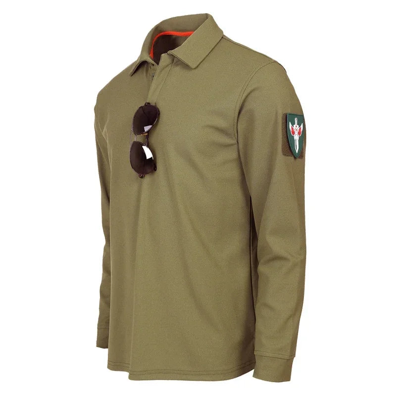 Casual Men Polo Shirts Tactical Military Men's Long Sleeve Shirt Solid Army Hunting Climbing Tee Shirt Quick Dry Breathable Tops