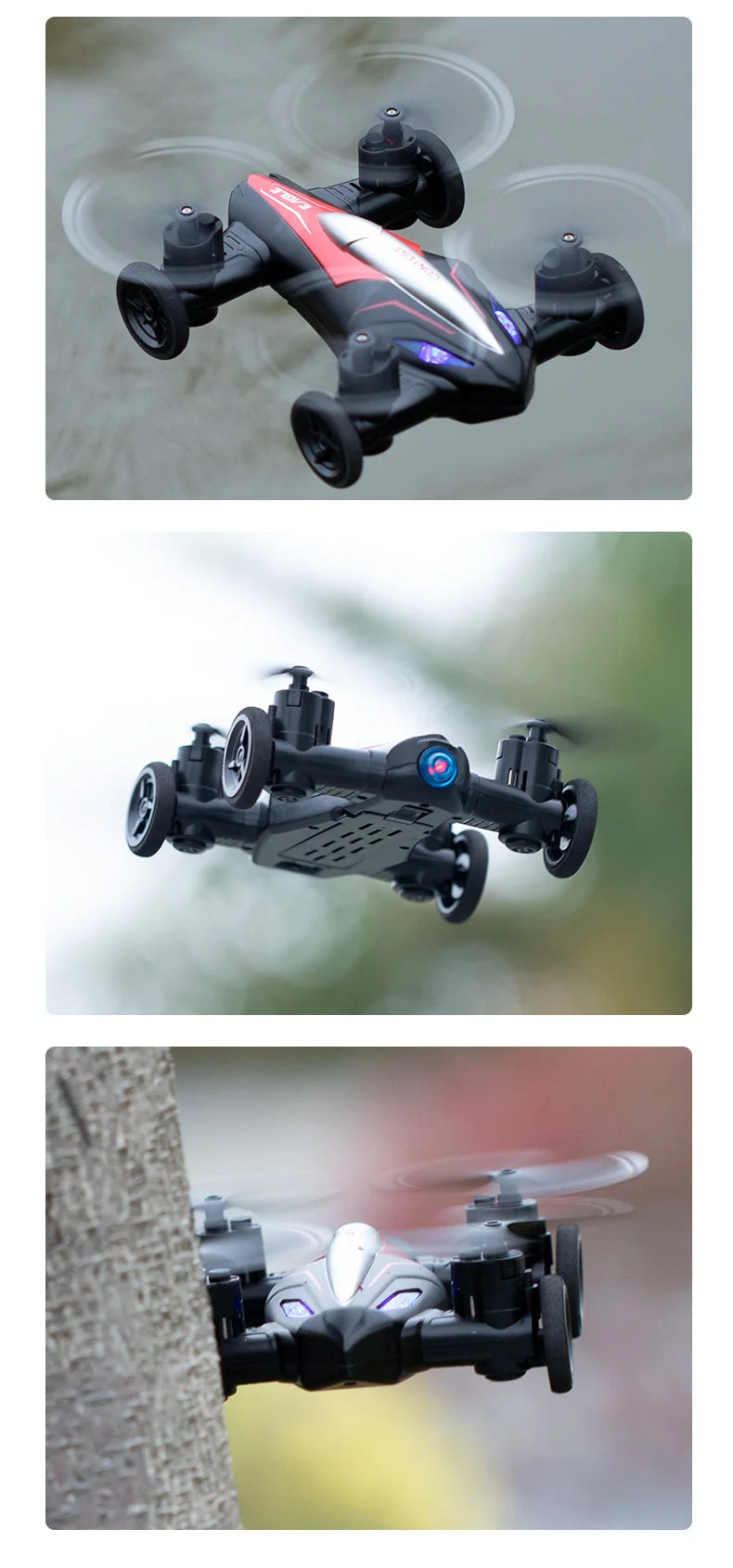JJRC 2in1 Mini Drone Air-Ground Flying Car 2.4G Dual Mode Racing Professional RC Car Quadcopter Drone Children Off-road Toy Dron
