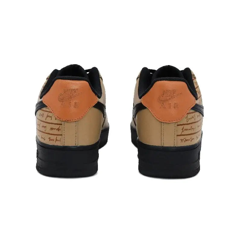 [Custom A letter from afar - Men's S-BOX]Nike Air Force 1 Low WUYA Low-Top Skateboard Shoes Men's Black Yellow