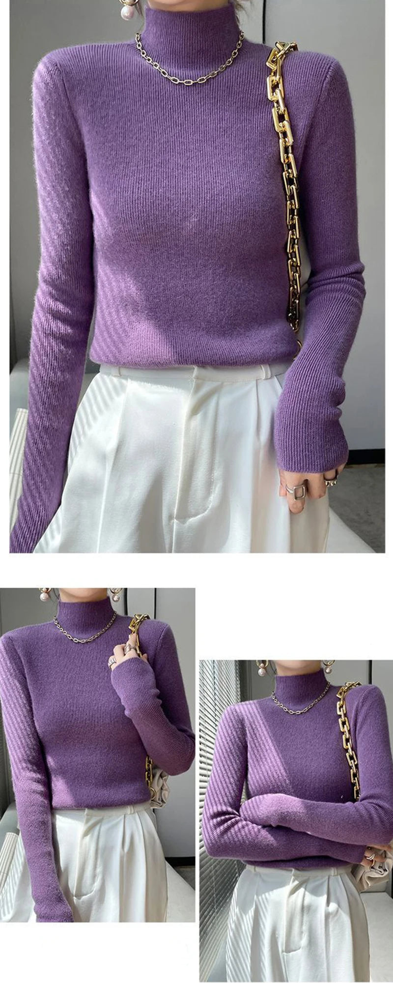Solid Sweater Women Half Turtleneck Knitted Pullovers Harajuku Korean Thick Knitwear Autumn Winter Fashion Slim Jumpers