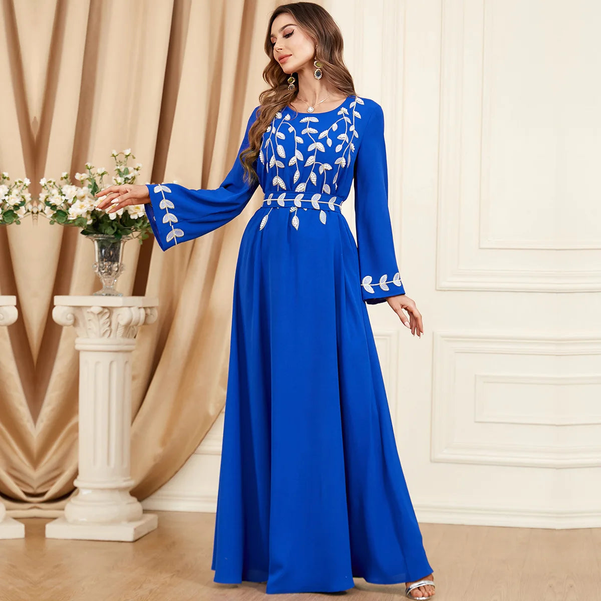 Middle East Evening Dress Set for Women, Muslim Fashion, Islamic Women's Gown, Ramadan, Dubai, Saudi Arabian, New, 2 Pcs